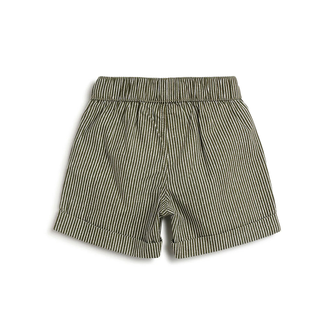 Boys Green Striped Shorts
