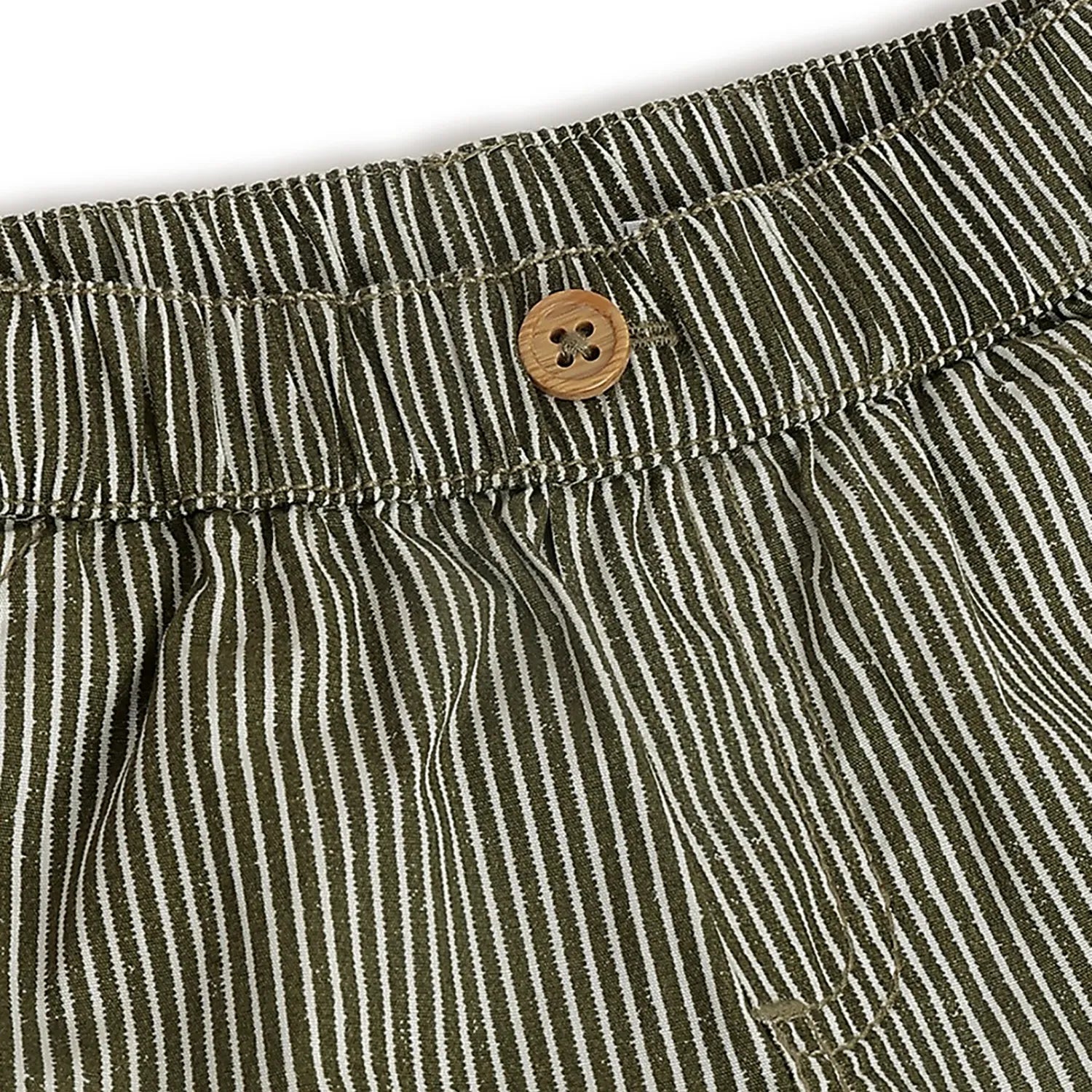 Boys Green Striped Shorts