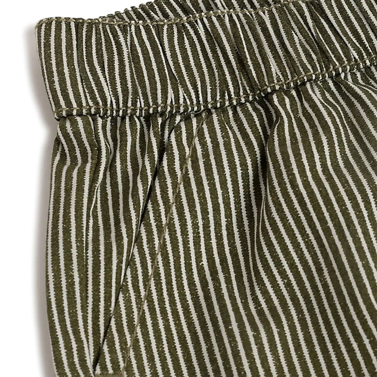 Boys Green Striped Shorts