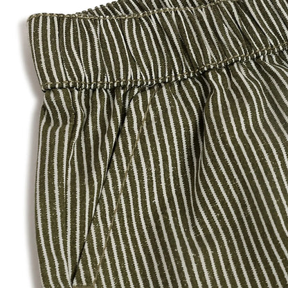 Boys Green Striped Shorts