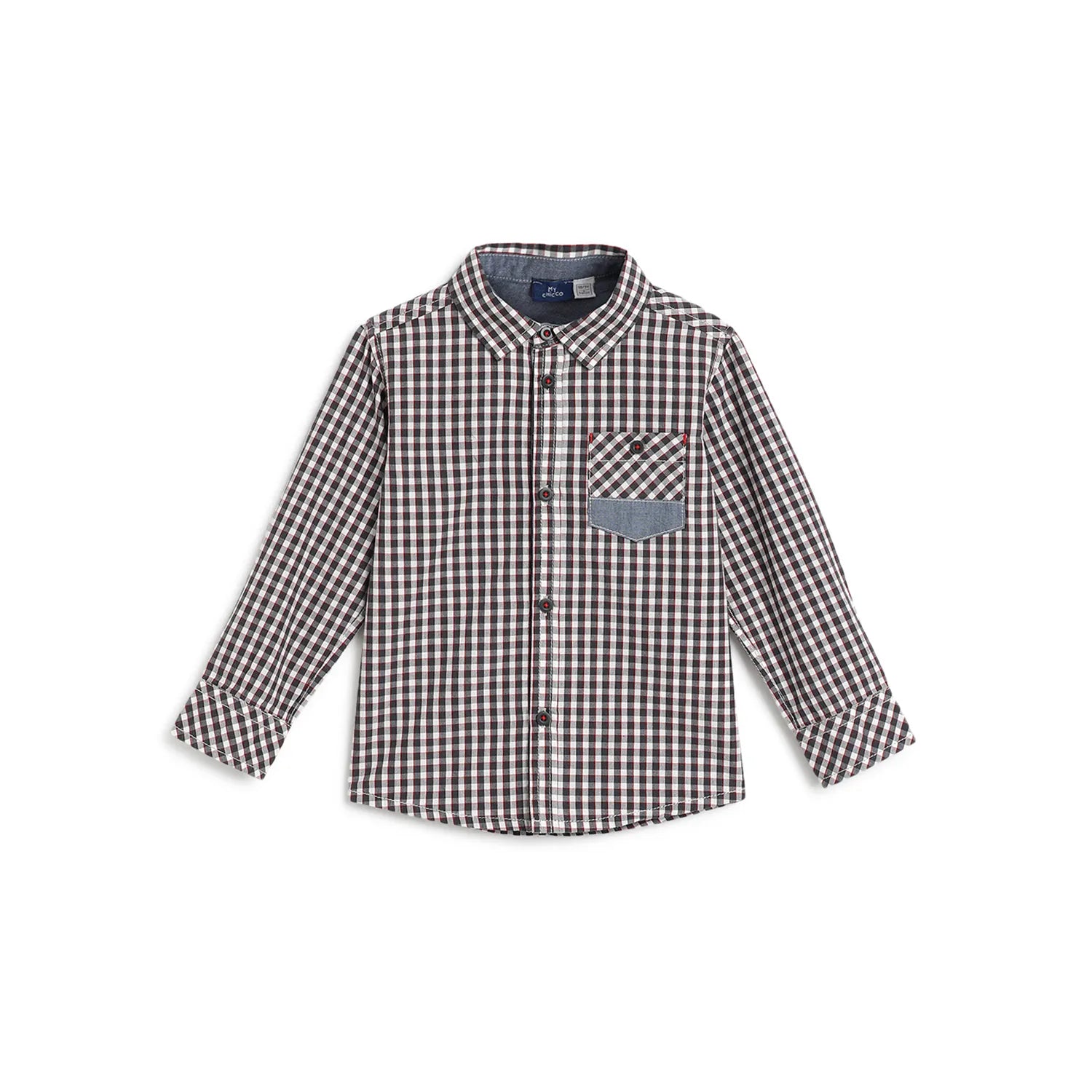 Boys Grey Checked Casual Shirt