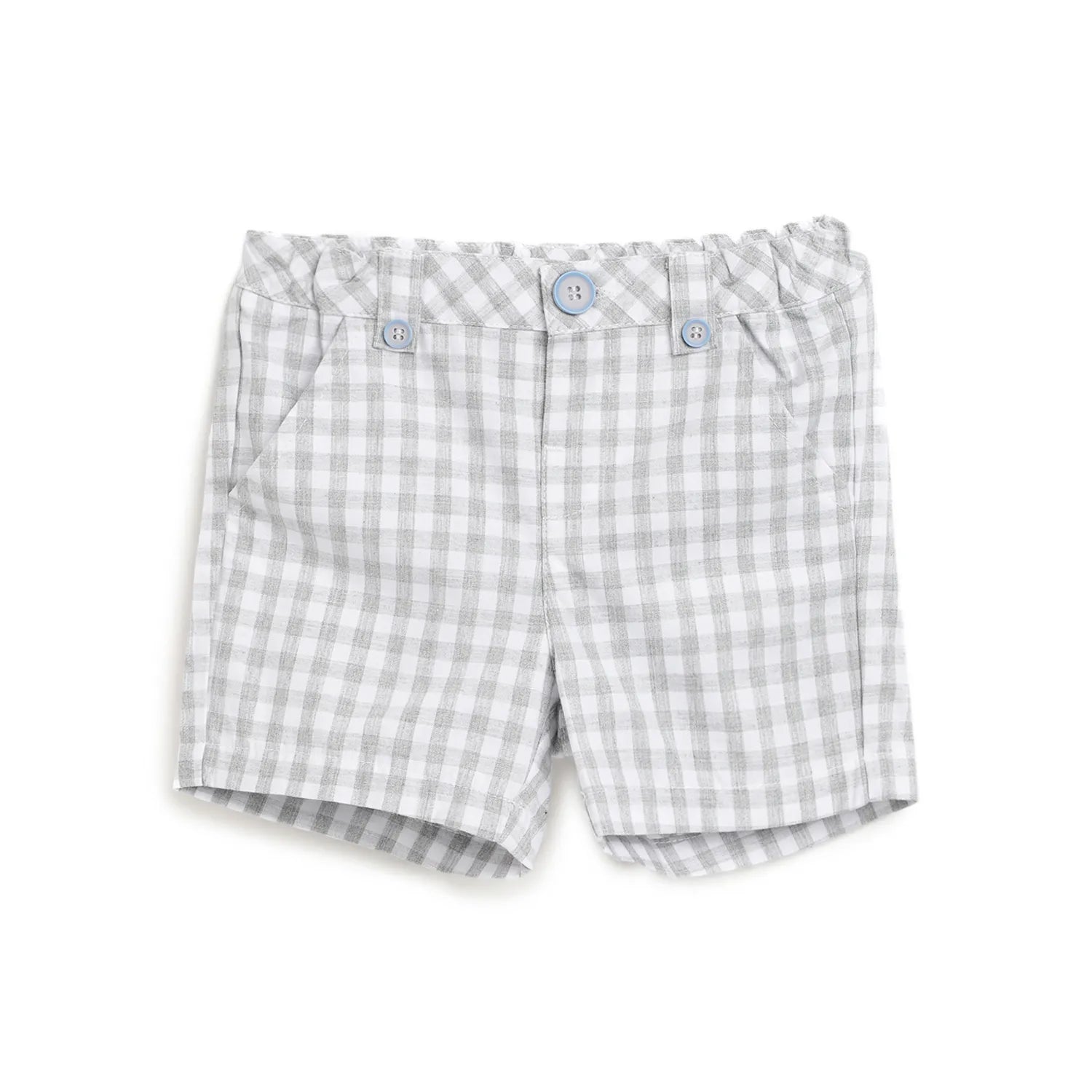 Boys Grey Checked Shorts