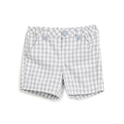 Boys Grey Checked Shorts