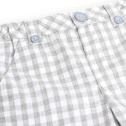 Boys Grey Checked Shorts
