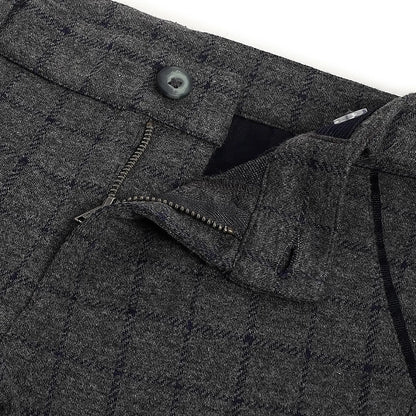 Boys Grey Checked Trousers