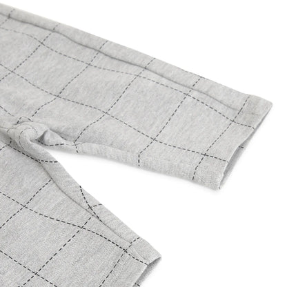 Boys Grey Checked Trousers