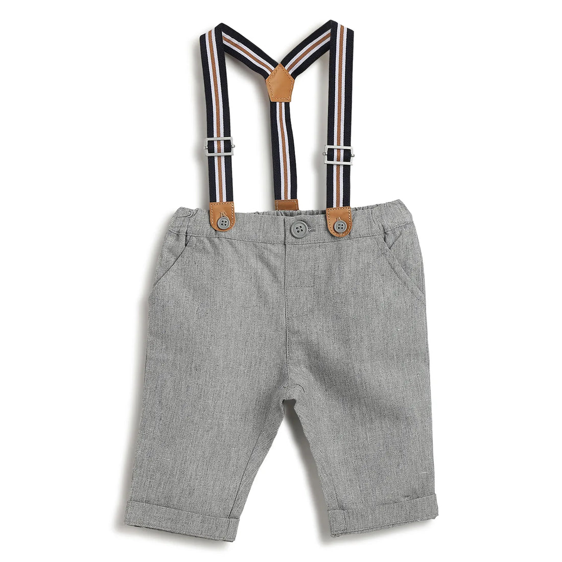 Boys Grey Cotton Trousers