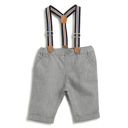 Boys Grey Cotton Trousers