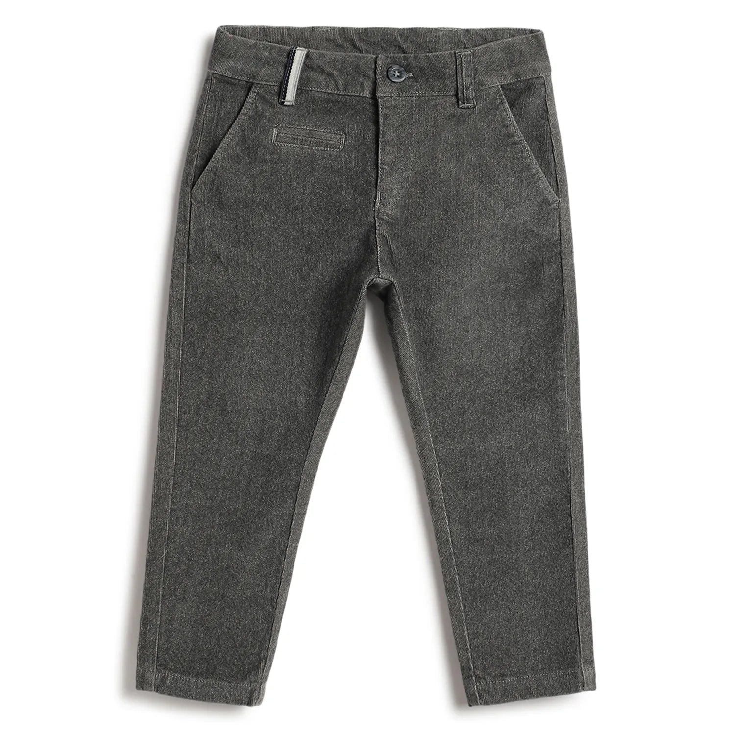 Boys Grey Cotton Trousers