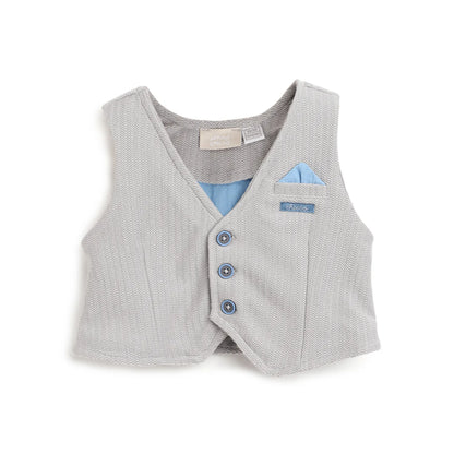 Boys Grey Knitted Waistcoat