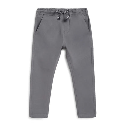 Boys Grey Mid-Rise Relaxed Fit Trousers