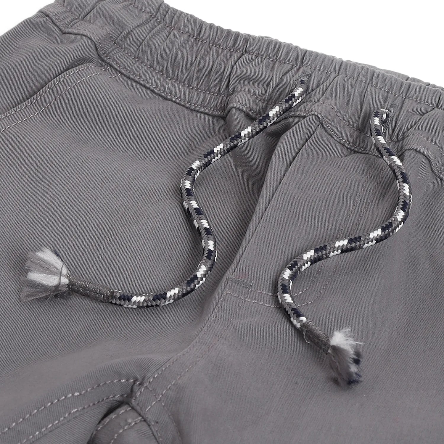 Boys Grey Mid-Rise Relaxed Fit Trousers