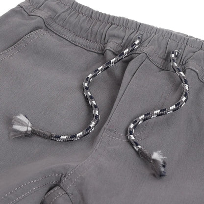 Boys Grey Mid-Rise Relaxed Fit Trousers