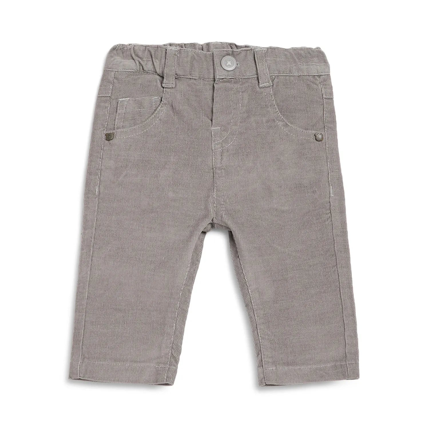 Boys Grey Mid-Rise Relaxed Fit Trousers
