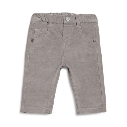 Boys Grey Mid-Rise Relaxed Fit Trousers