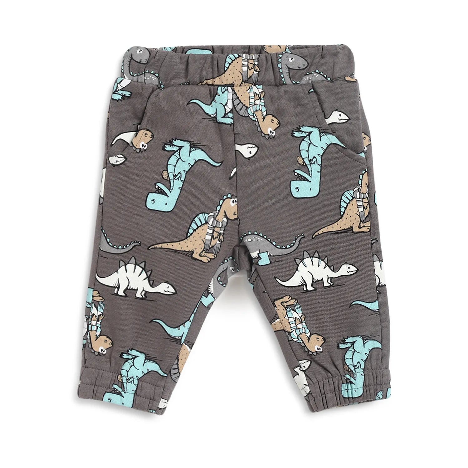 Boys Grey Printed Joggers