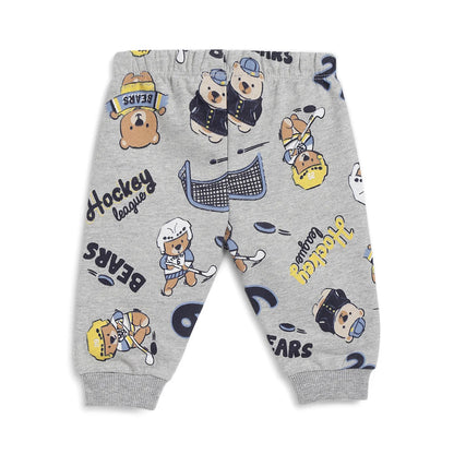 Boys Grey Printed Joggers