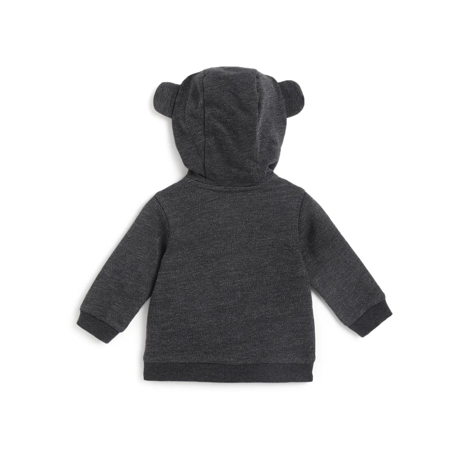 Boys Grey Self Design Open Front Jacket