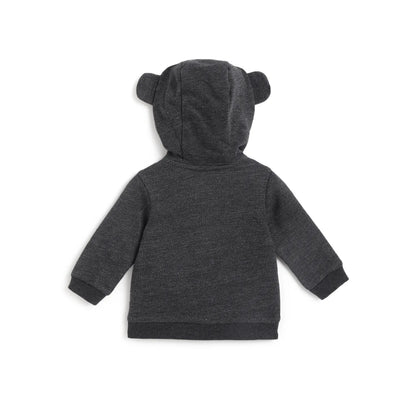 Boys Grey Self Design Open Front Jacket