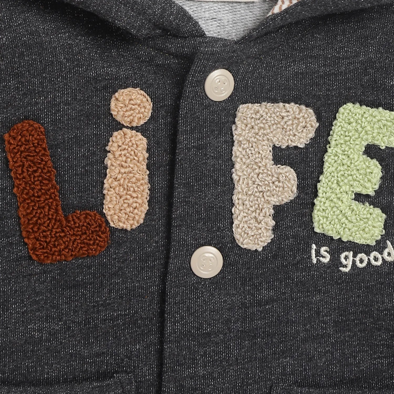 Boys Grey Self Design Open Front Jacket