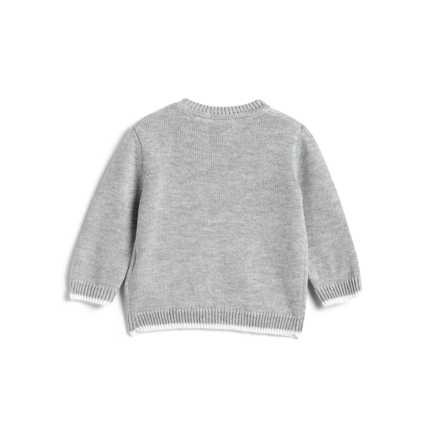 Boys Grey Self Design Pullover