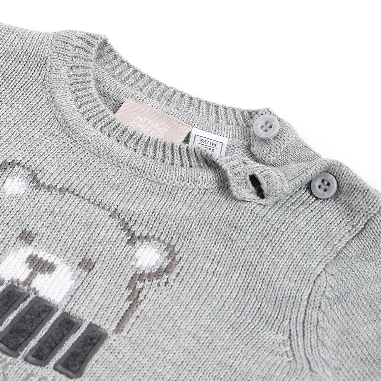 Boys Grey Self Design Pullover