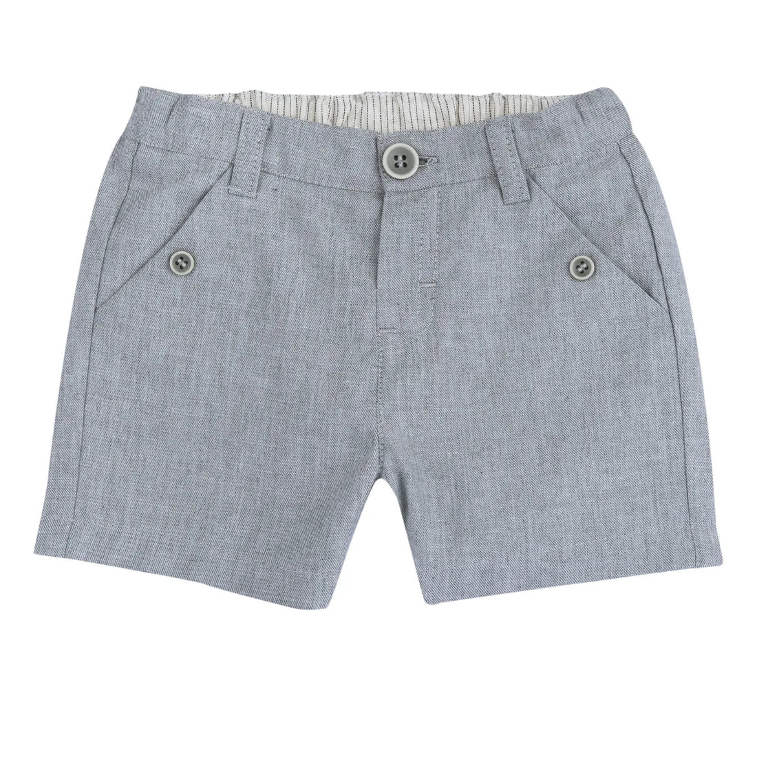 Boys Grey Solid Cotton Shorts