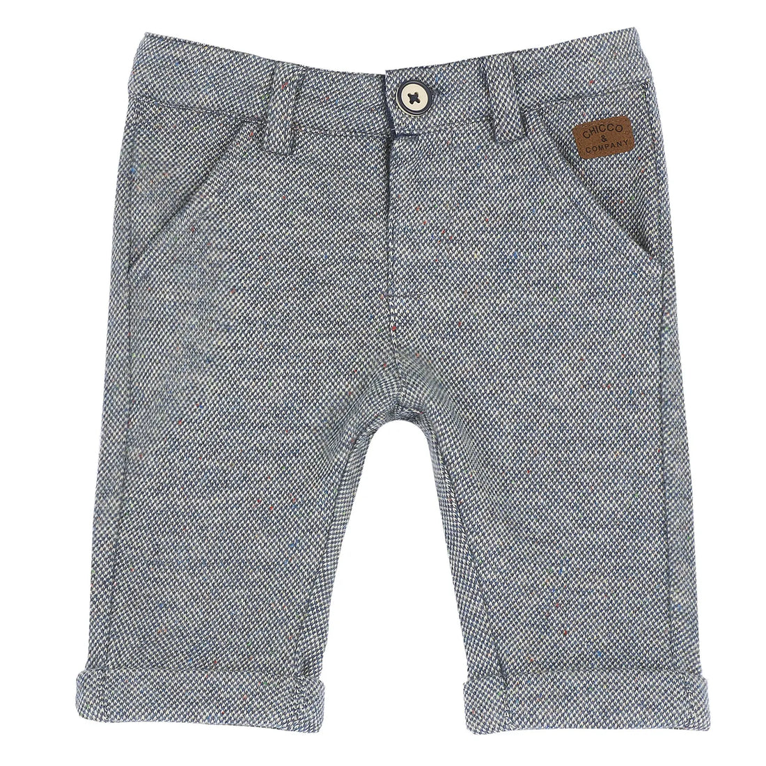 Boys Grey Solid Knitted Trouser