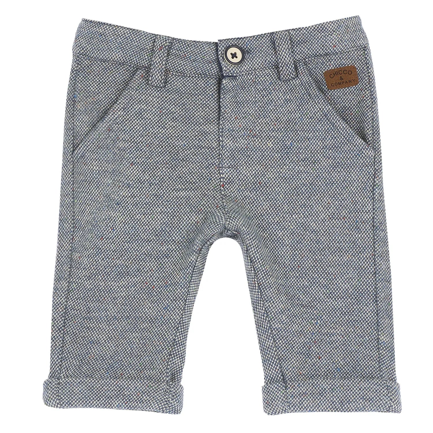 Boys Grey Solid Knitted Trouser