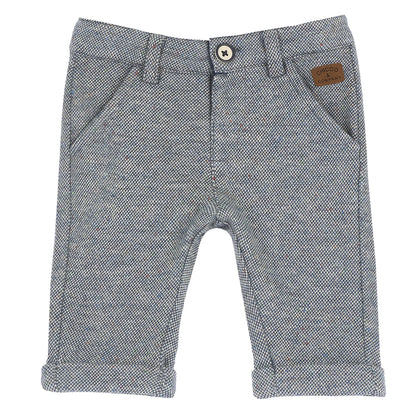 Boys Grey Solid Knitted Trouser