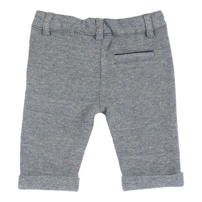 Boys Grey Solid Knitted Trouser