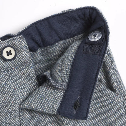 Boys Grey Solid Knitted Trouser
