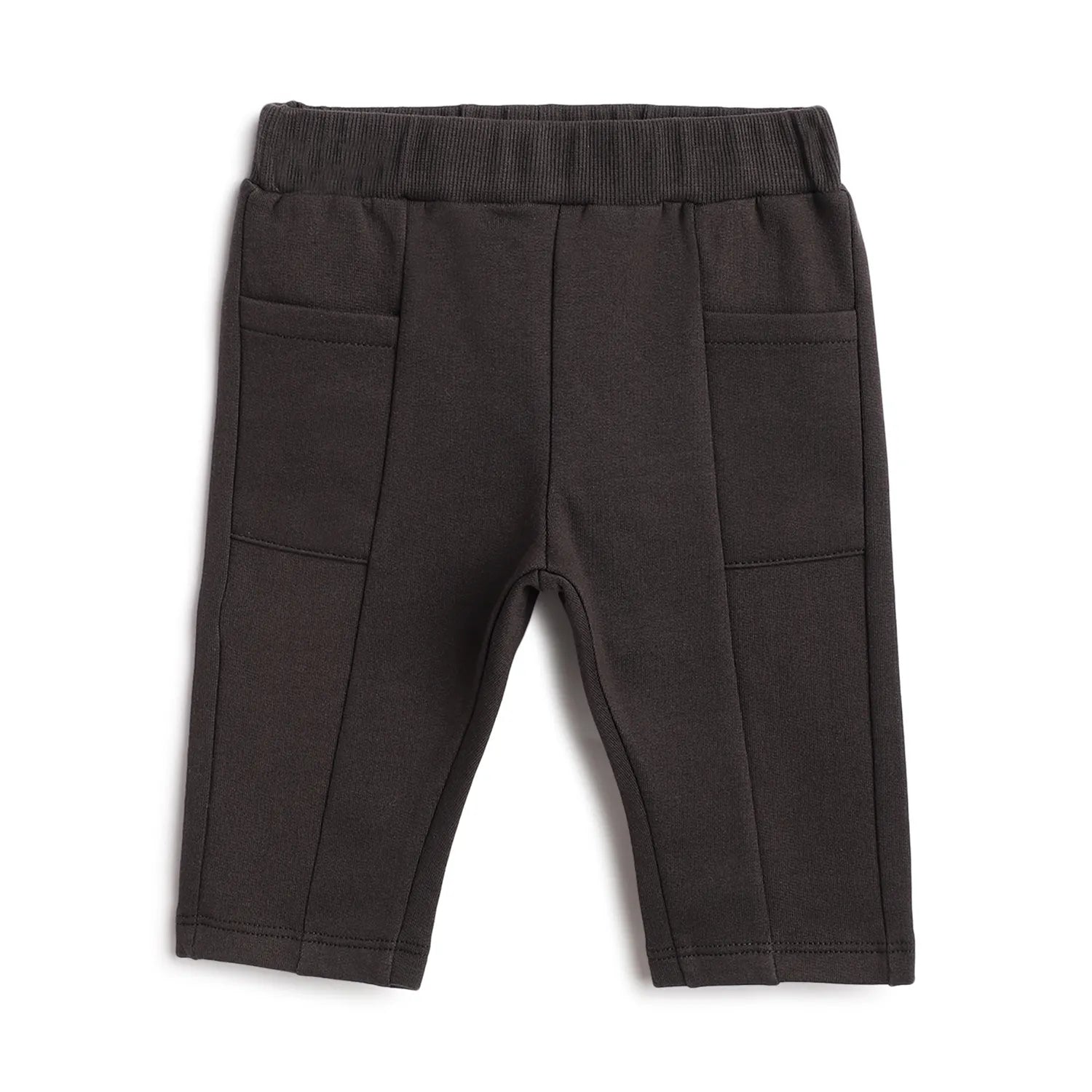 Boys Grey Solid Regular Fit Trousers