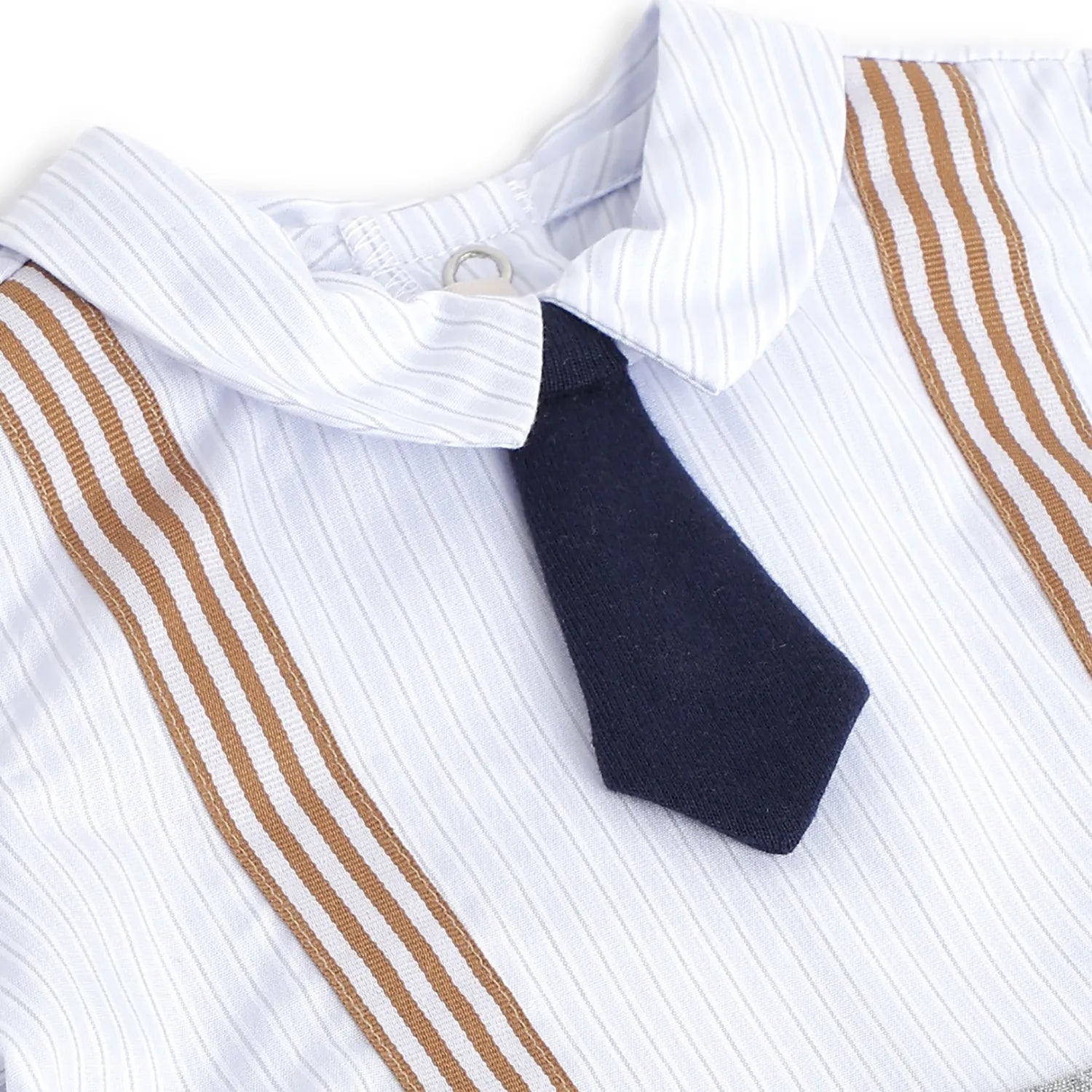 Boys Grey Solid Short Sleeve Romper