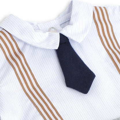 Boys Grey Solid Short Sleeve Romper