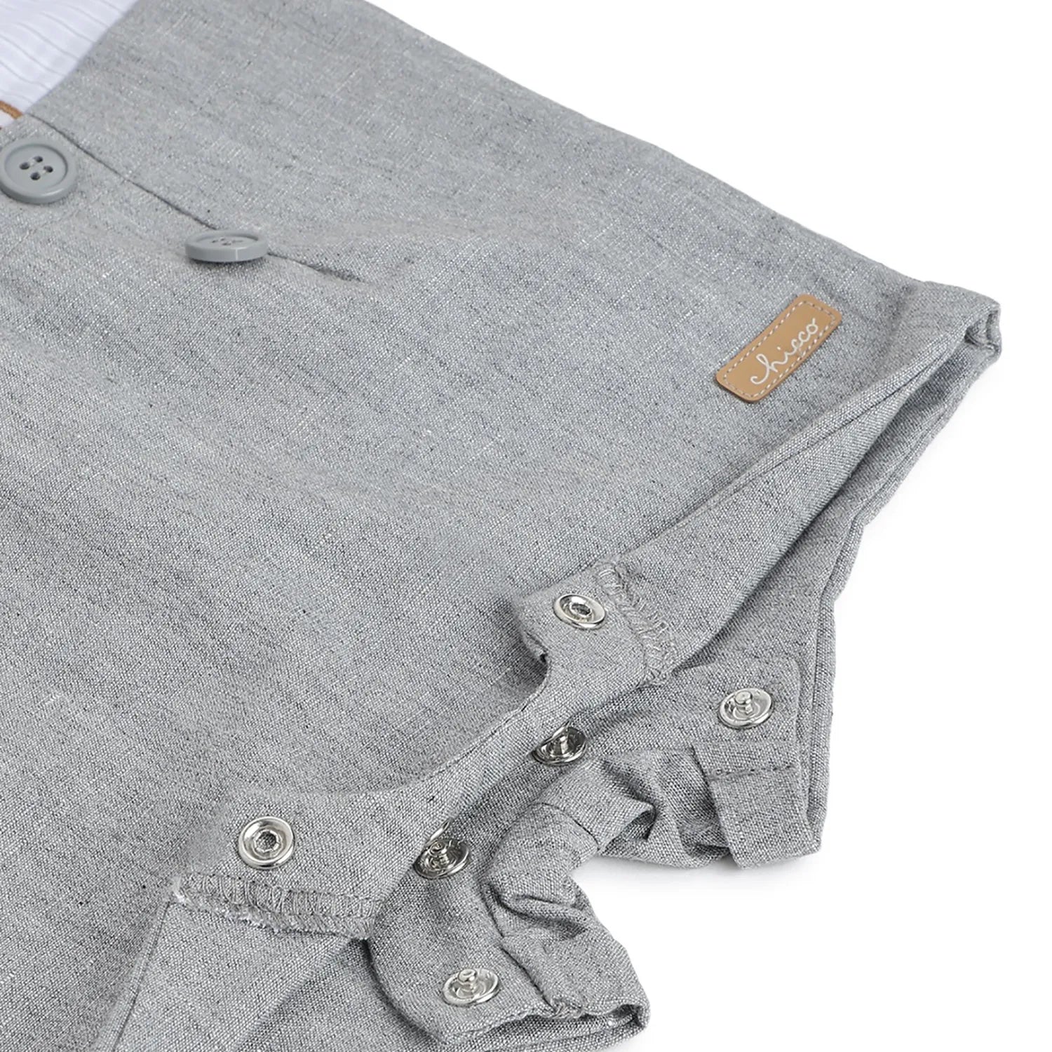 Boys Grey Solid Short Sleeve Romper