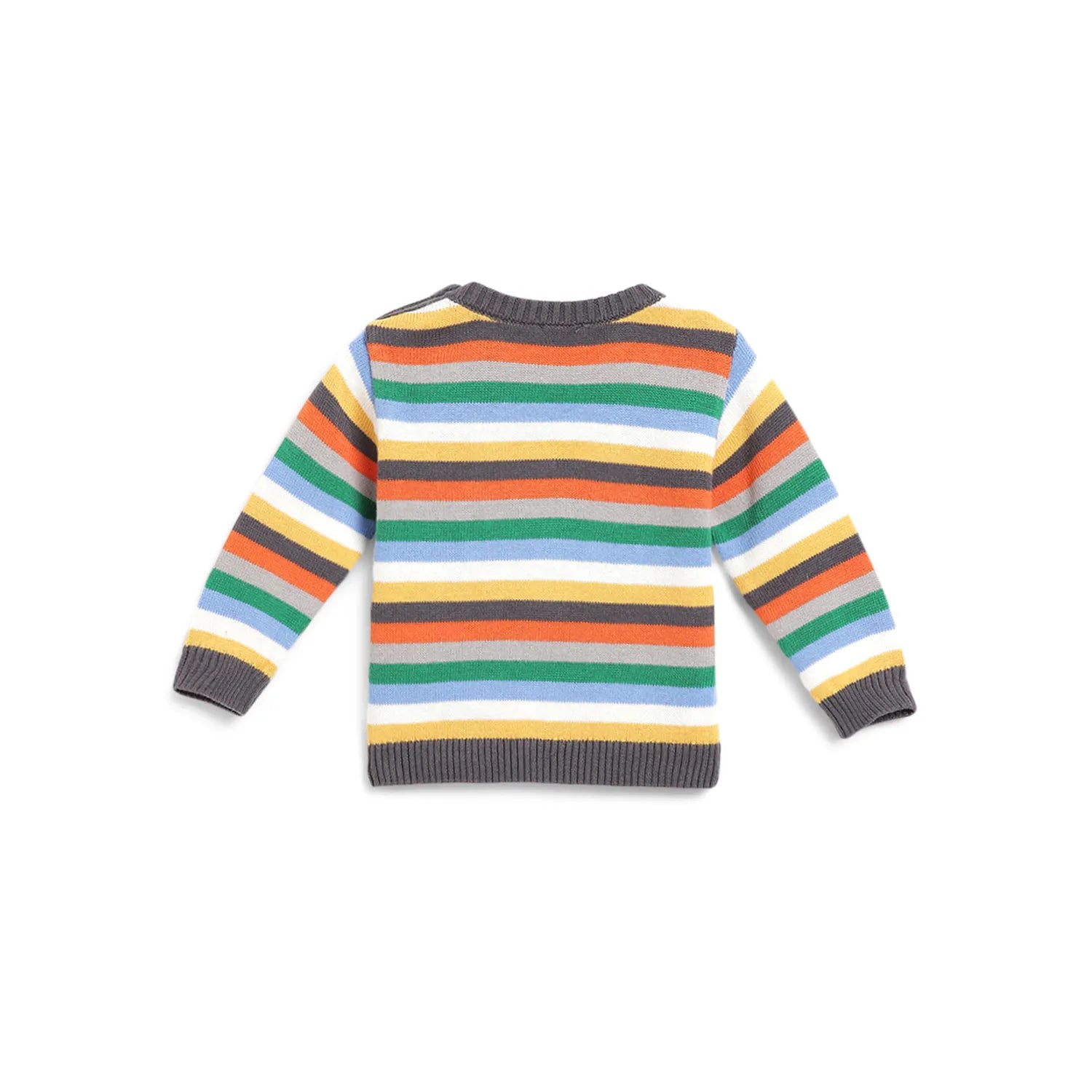 Boys Grey Striped Pullover