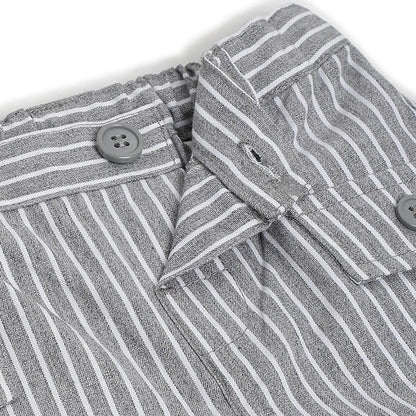 Boys Grey Striped Shorts