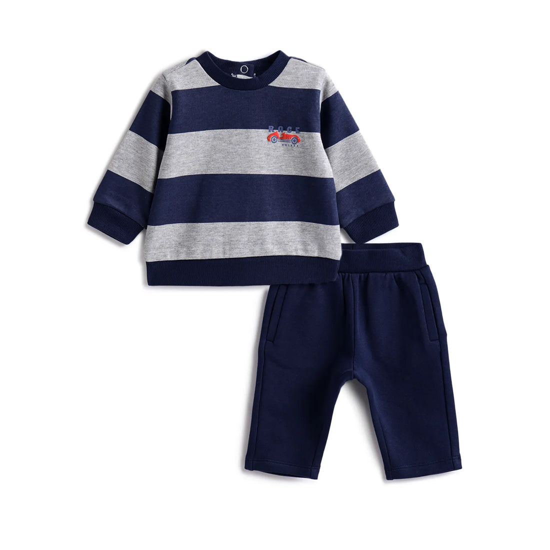 Boys Grey Striped Sweatshirt With Trouser