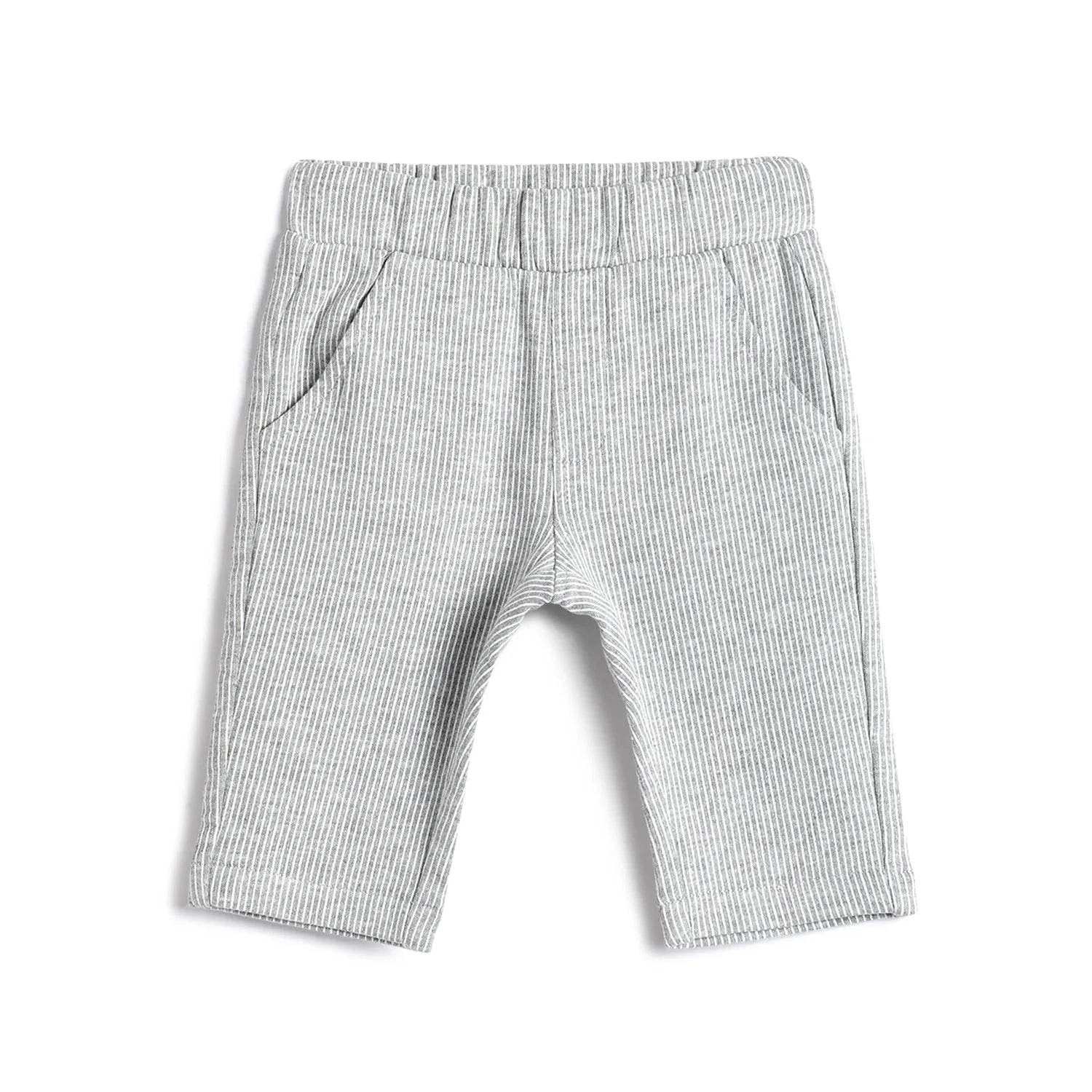 Boys Grey Striped Trousers