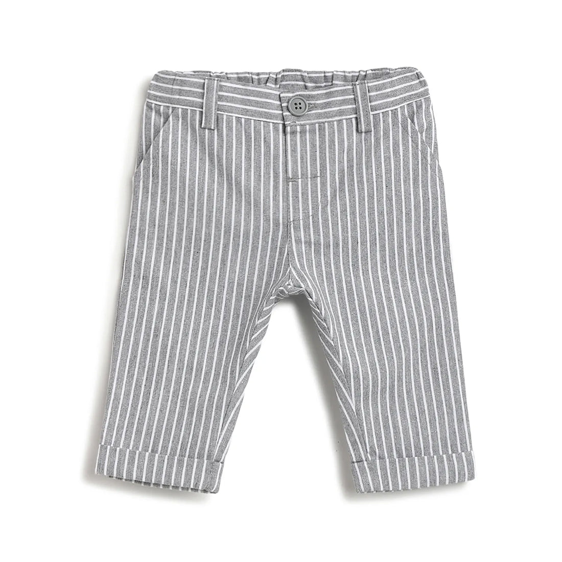 Boys Grey Striped Trousers