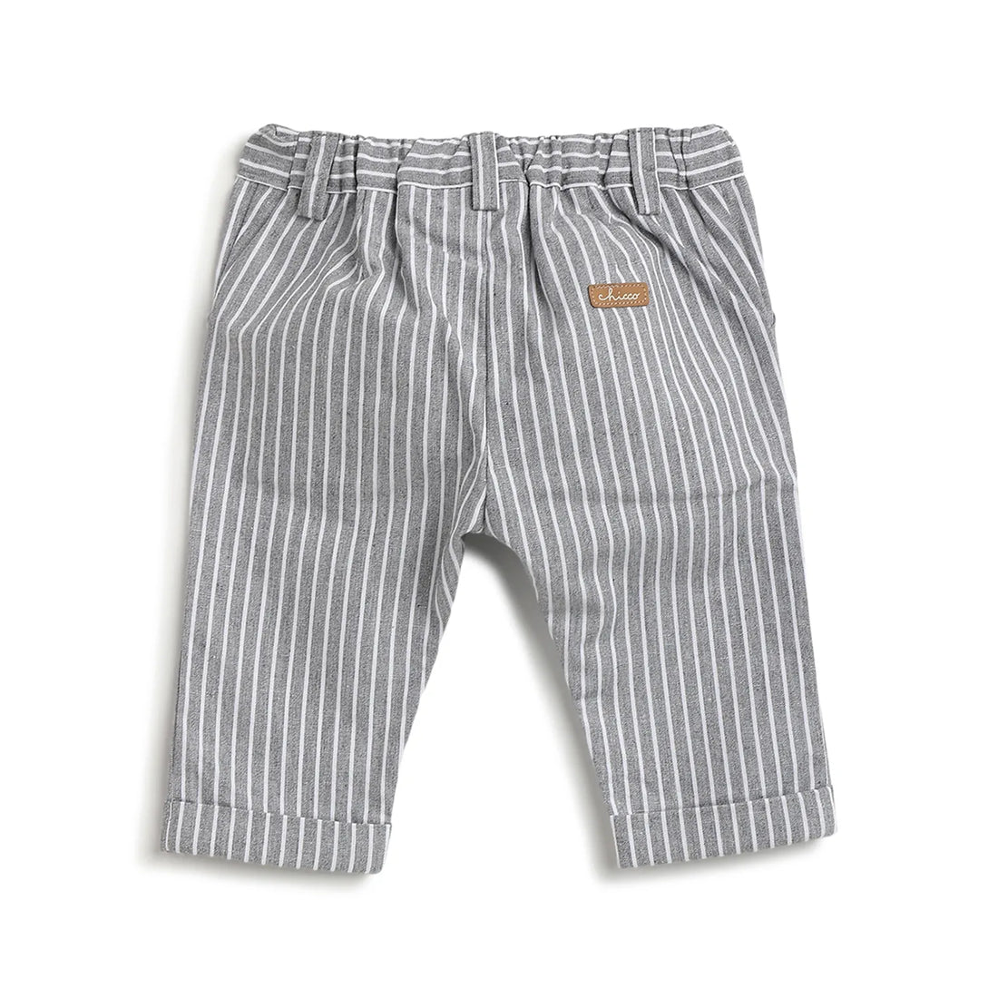 Boys Grey Striped Trousers