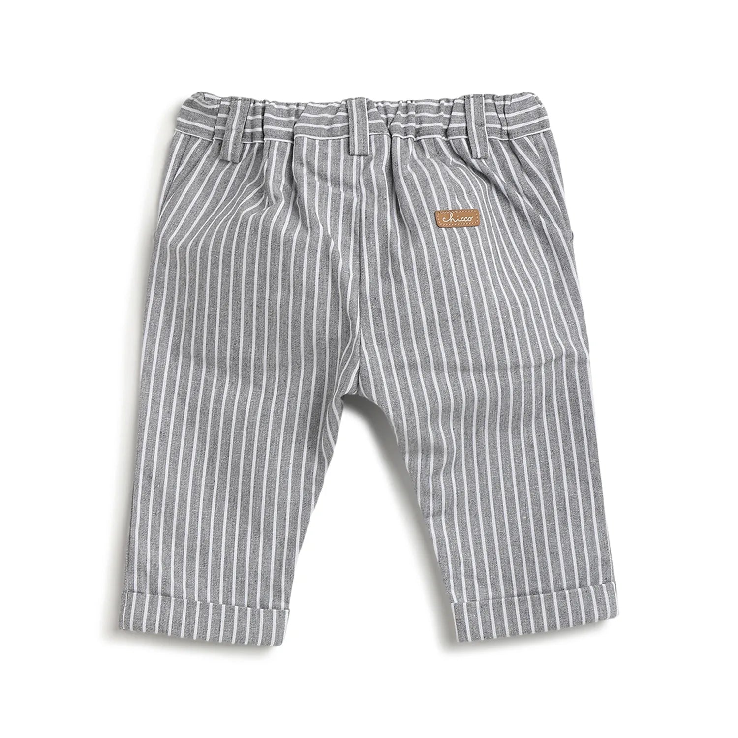 Boys Grey Striped Trousers