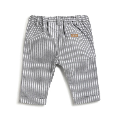 Boys Grey Striped Trousers