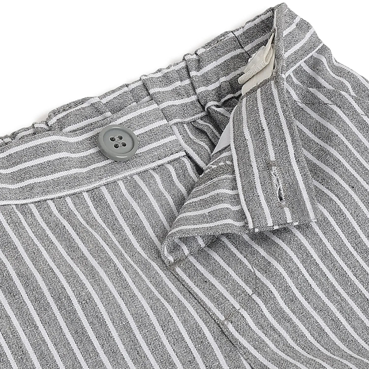 Boys Grey Striped Trousers