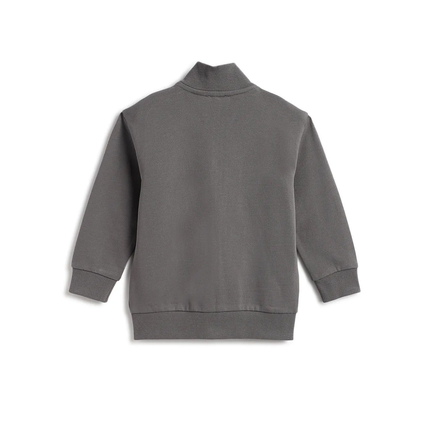 Boys Grey Typography Printed Cardigan