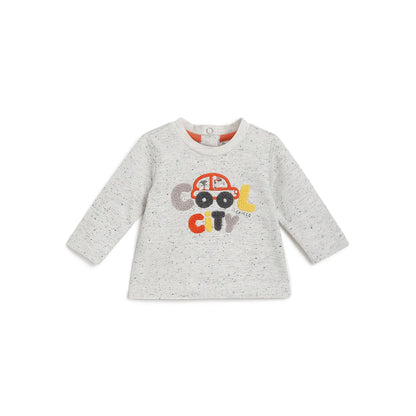 Boys Grey Typography Printed T-shirt