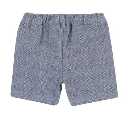 Boys Light Blue Embroidered Shirt with Shorts