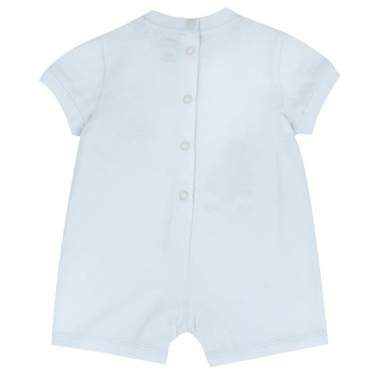 Boys Light Blue Printed Romper