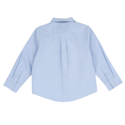 Boys Light Blue Solid Cotton Shirt